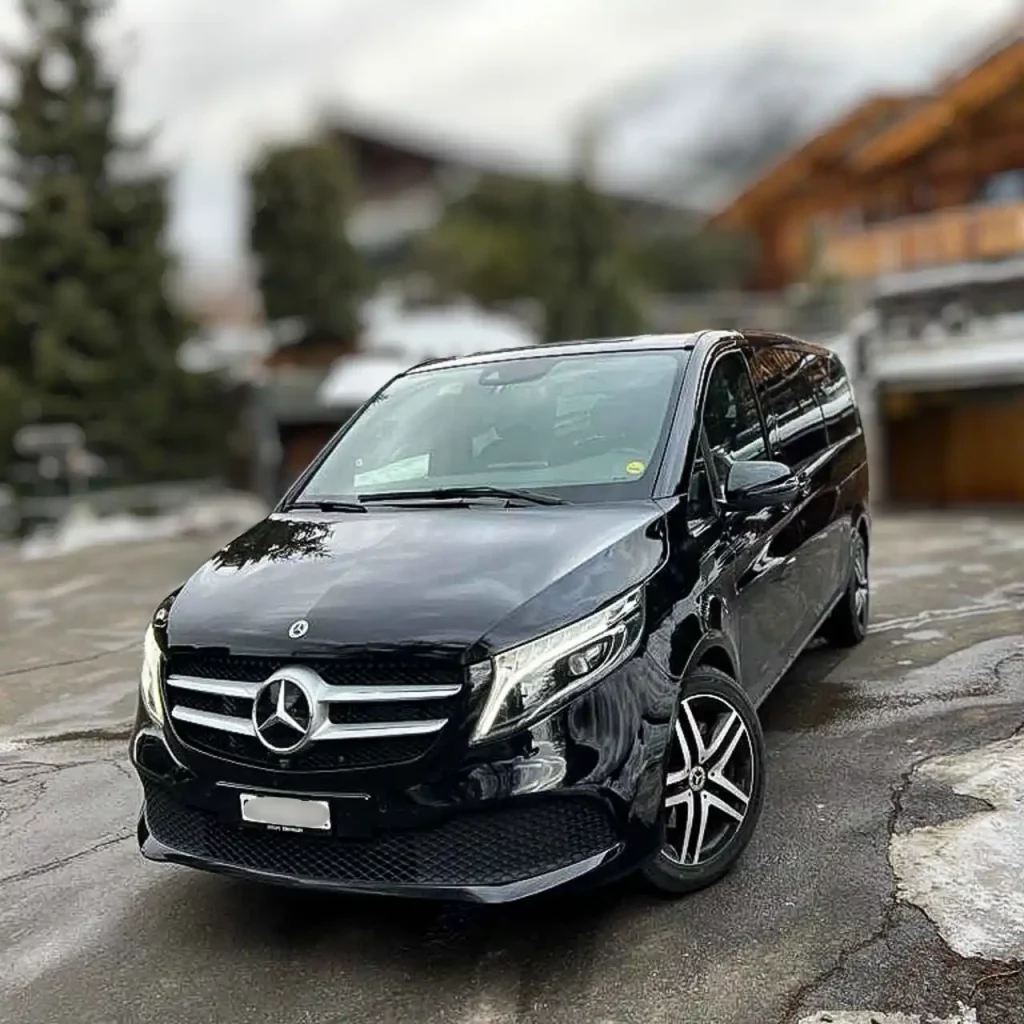 Geneva car services Airport taxi transfer service in Switzerland luxury mini van going to a hotel in Geneve
