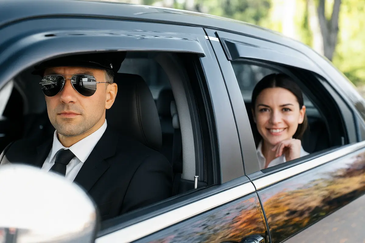 Limousine service Switzerland Limousine-service-in-Switzerland-luxury-car-woman-going-to-airport